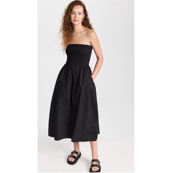 Faithfull the Brand Dresses & Skirts - FAITHFULL THE BRAND NWT Madella Black Smocked Strapless Dress // M